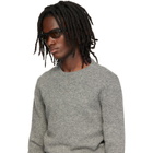 Gucci Gray Rectangular Logo Sunglasses