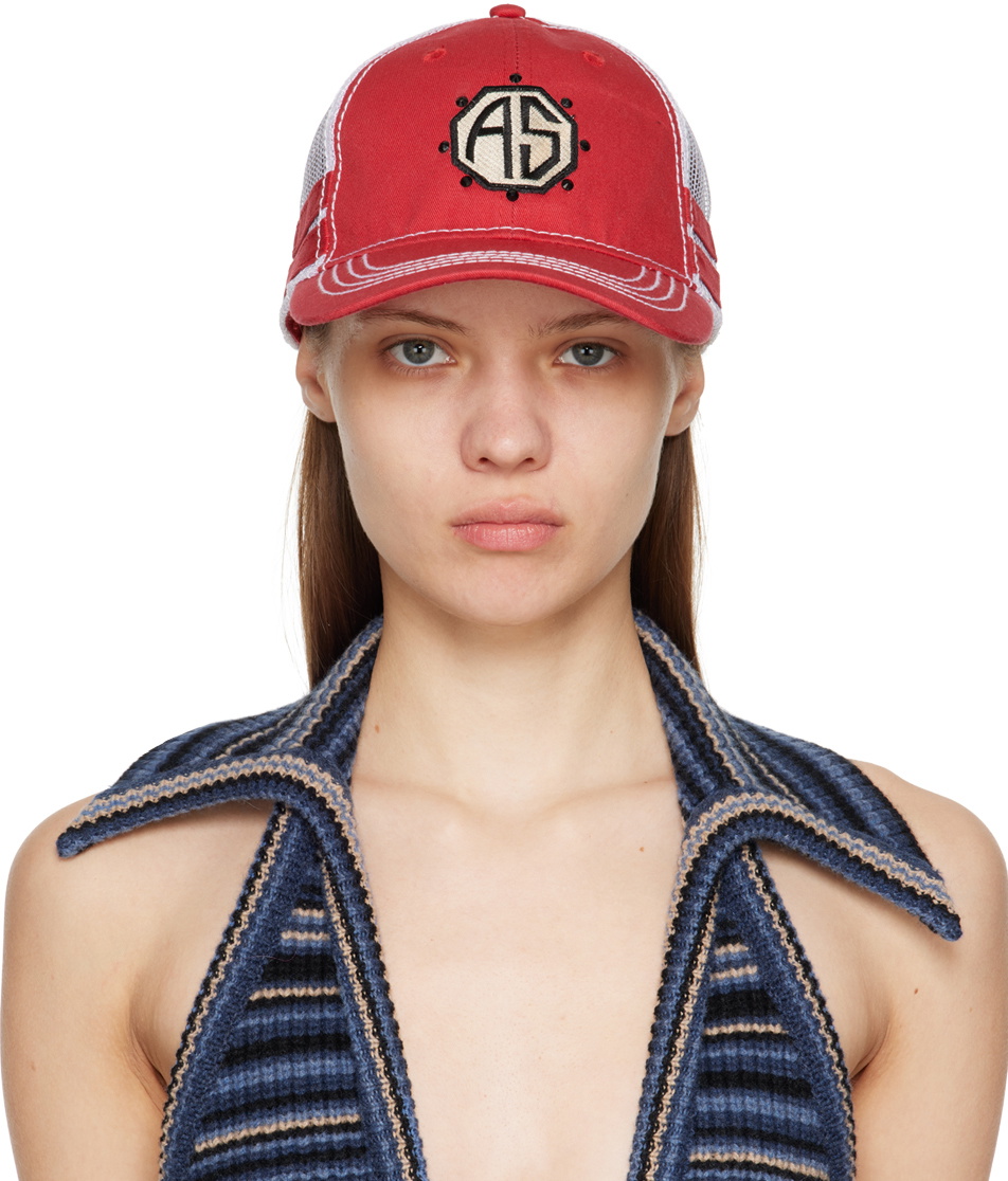 Anna Sui Red & White Trucker Cap