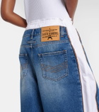 Jean Paul Gaultier Paneled mid-rise wide-leg jeans