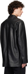 1017 ALYX 9SM Black Four Button Leather Blazer