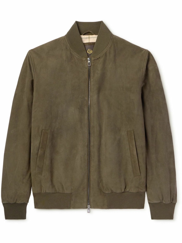 Photo: Loro Piana - Suede Bomber Jacket - Green