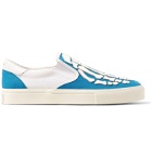 AMIRI - Skel Toe Leather-Appliquéd Canvas Slip-On Sneakers - Blue