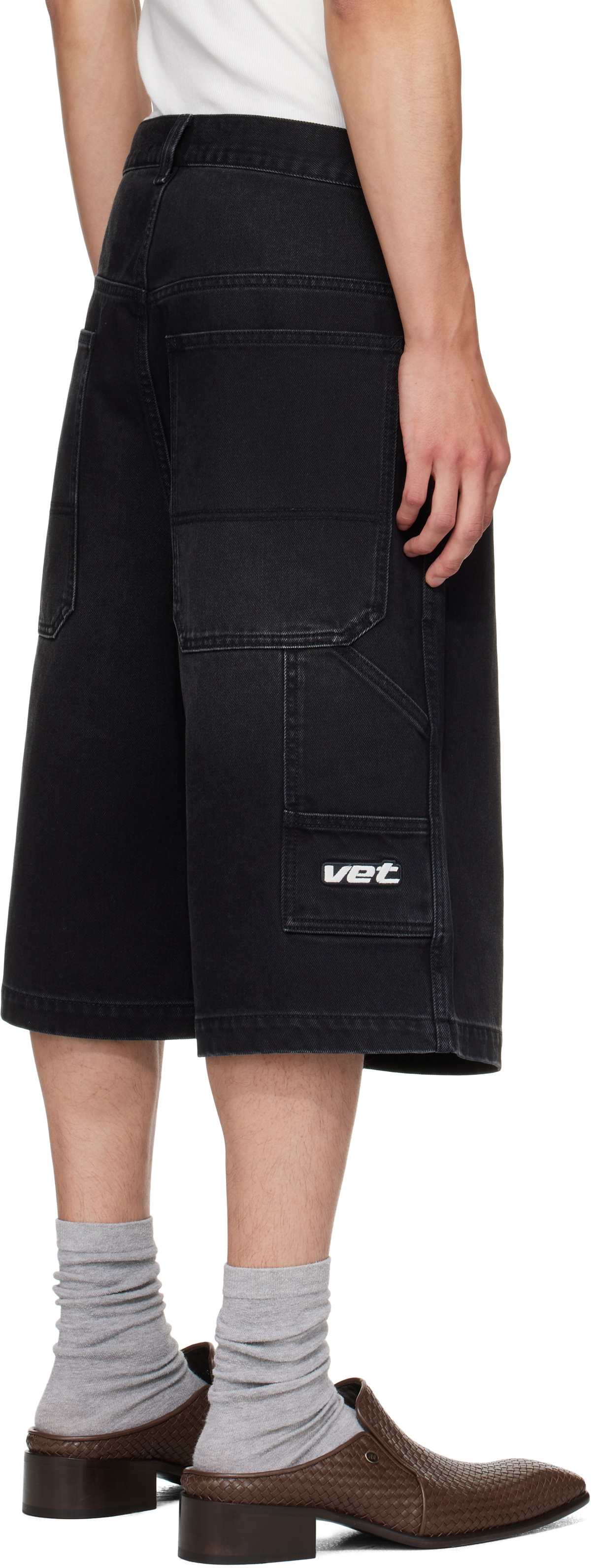 VETEMENTS Black Hip-Hop Denim Shorts
