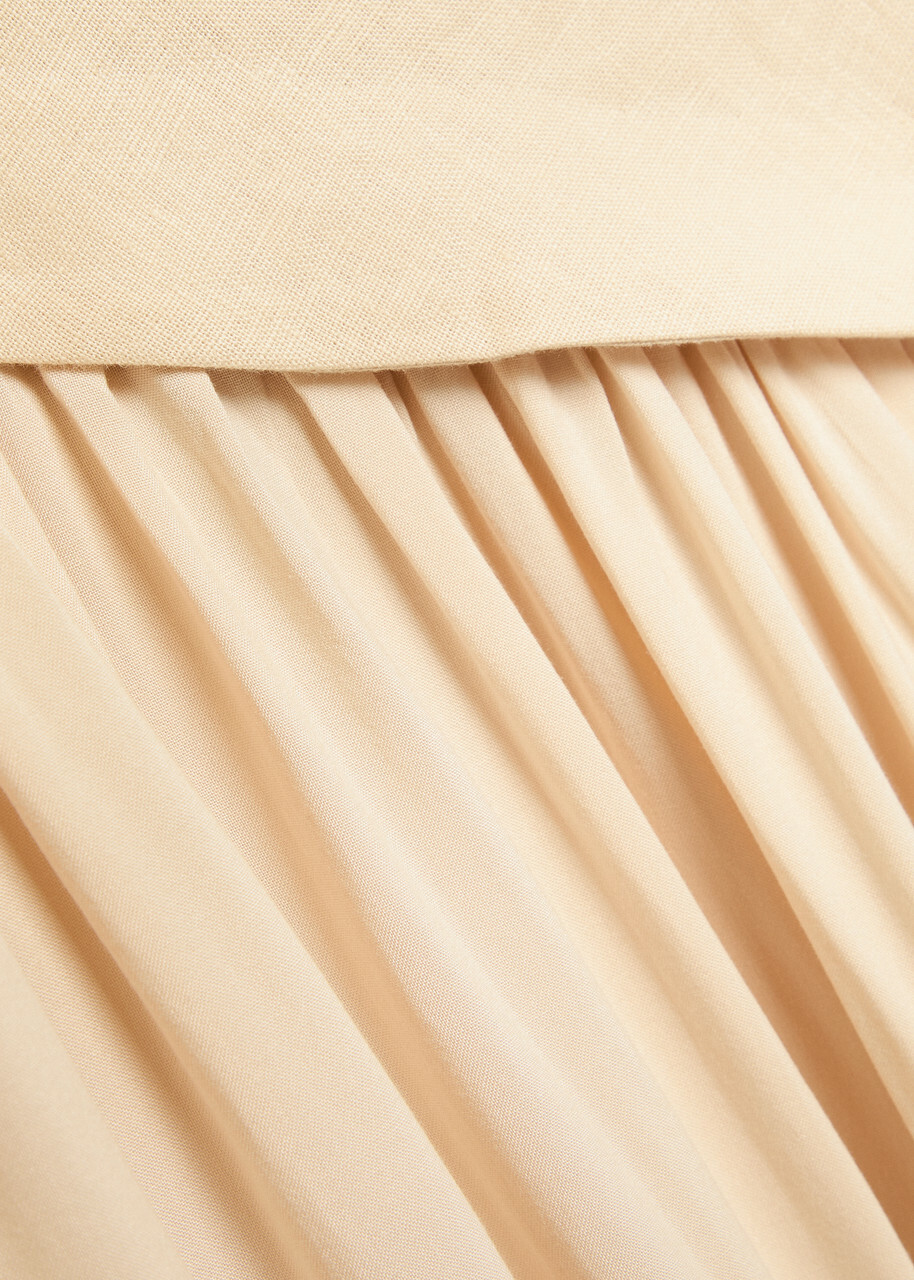Faithfull The Brand Roma Off-the-shoulder Linen Maxi Dress Beige