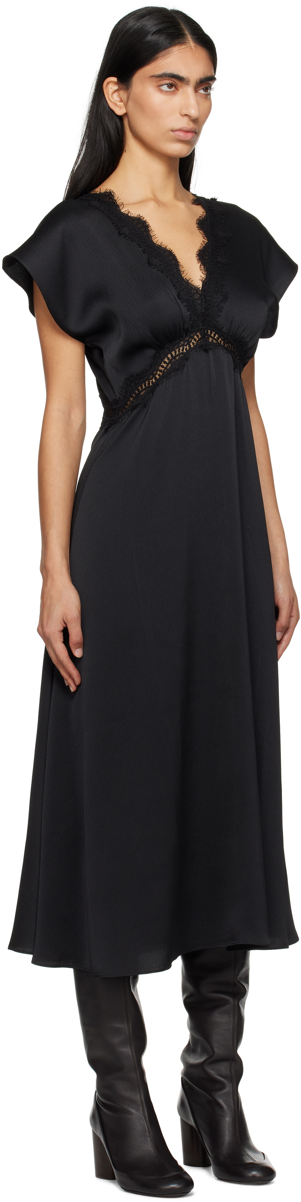 SEA NY Black Noa V-Neck Maxi Dress SEA NY