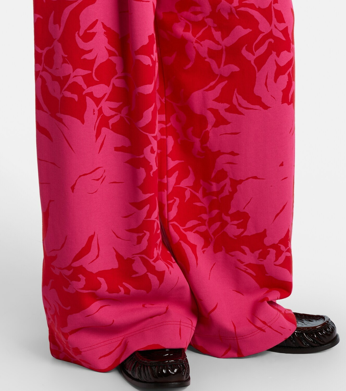 Dries Van Noten Floral pleated cotton jersey sweatpants