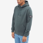 Calvin Klein Men's Monogram Sleeve Badge Hoody in Dark Green