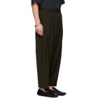Hed Mayner Khaki Wool Cropped Trousers