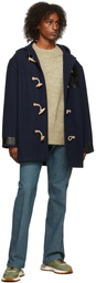 Maison Margiela Navy Wool Kaban Coat