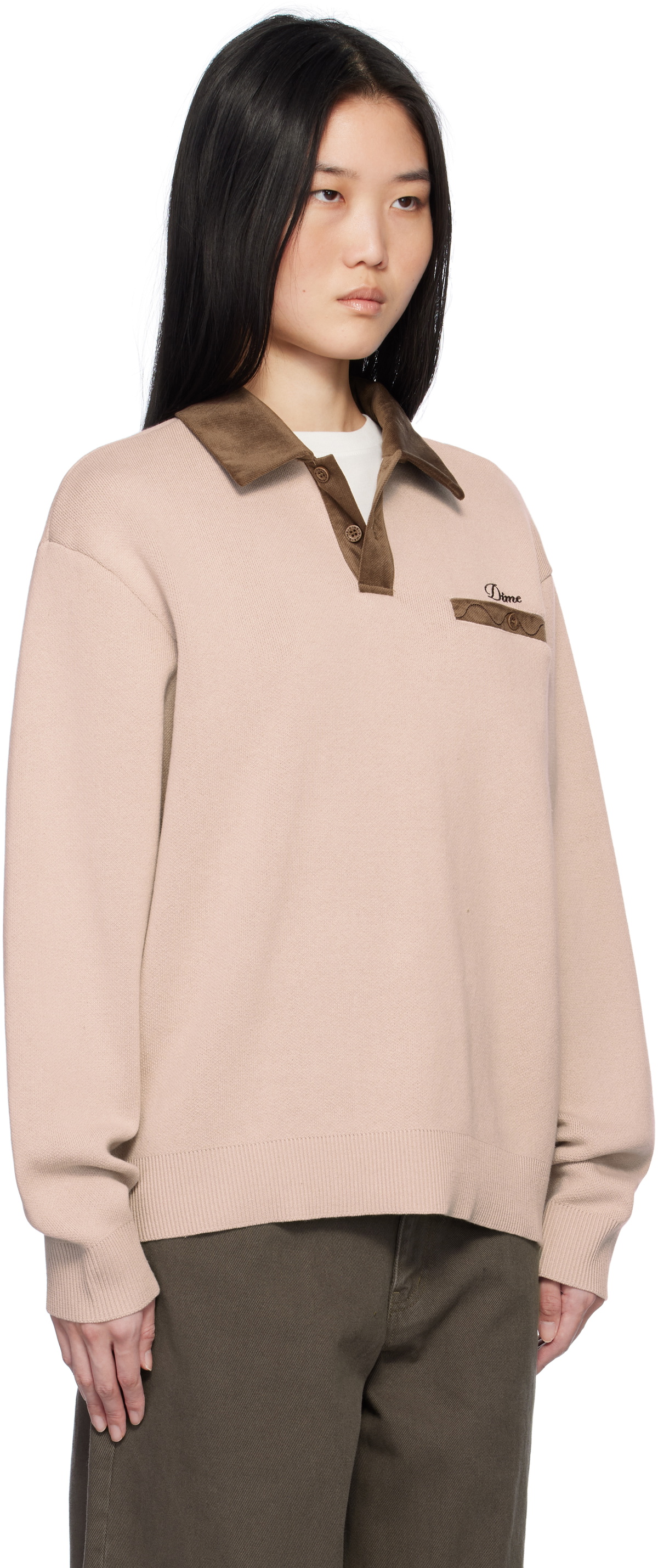 【Dime】カジノ・ラグビー・ポロ Dime Brown Casino Rugby Polo Dime