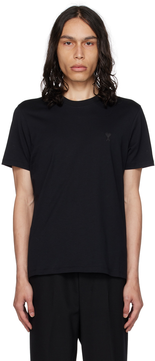 AMI Paris Black Ami de Cœur T-Shirt AMI