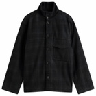 YMC Men's Cruiser Check Shirt Jacket in Black/Charcoal