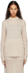 POST ARCHIVE FACTION (PAF) Beige Paneled Long Sleeve T-Shirt