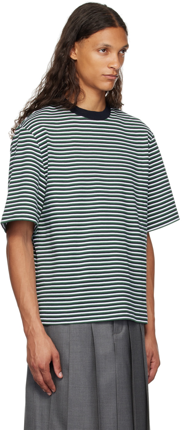 【関税&送料込】Thom Browne Stripes T-Shirt Red Striped T-Shirt by Thom Browne on Sale