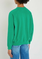 Mother The Biggie Concert Printed Cotton Sweatshirt Green