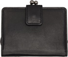 Y's Black Leather Metal Clasp Wallet