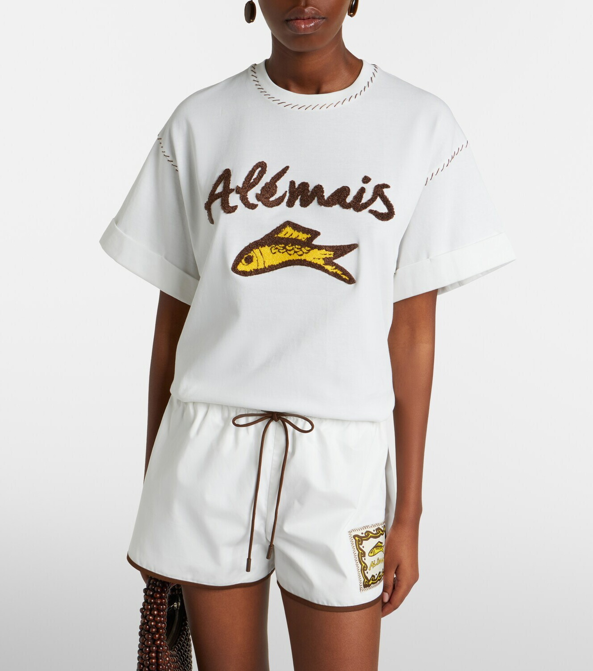 Alémais Scuba embroidered cotton T-shirt
