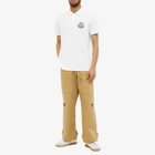 Moncler Men's Macro Logo Polo Shirt in White