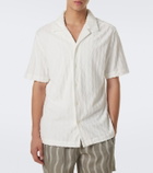 Frescobol Carioca Terry-trimmed cotton-blend bowling shirt