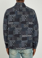 Les Deux Layton Jacquard Woven Overshirt Blue