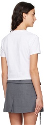 Rokh White Embroidered T-Shirt