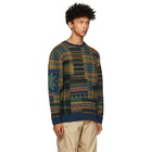 BEAMS PLUS Multicolor Jacquard Patchwork Sweater