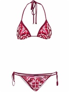 DOLCE & GABBANA Maiolica Print Lycra Triangle Bikini Set