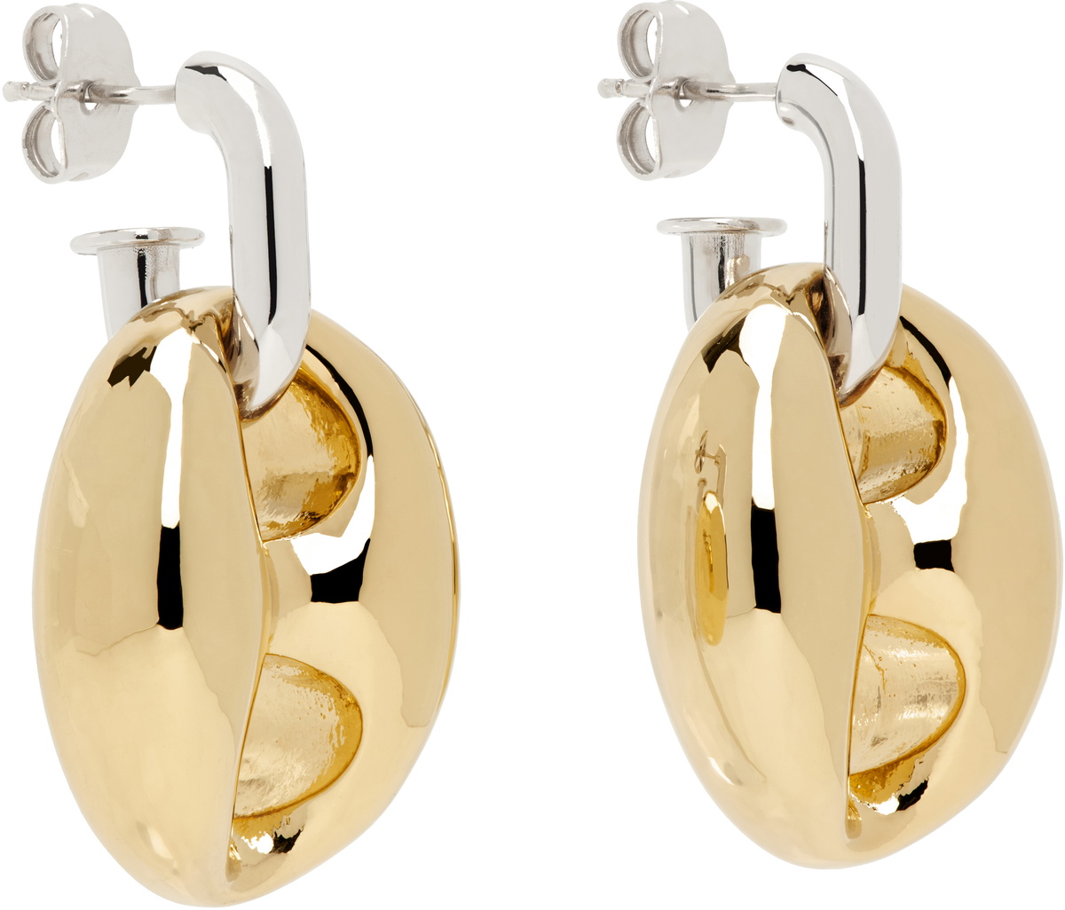 ピアス Rabanne 'Eight Chunky' earrings Eight Chunky Earrings in Silver and Gold | Rabanne