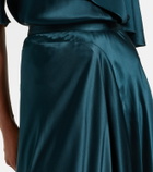 Roksanda Asha asymmetric silk satin maxi skirt