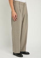NN07 Kay Pleated Straight-leg Woven Trousers Sand