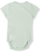 Palm Angels Baby White & Green Teddy Bear Bodysuit Set