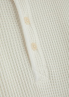 Wax London Halton Waffle Cotton Henley T-shirt Cream
