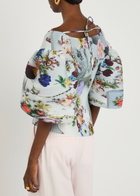 Julia Heuer Karlotta Plissé Crepe top - Blue - One Size