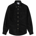 Portuguese Flannel Men's Lobo Button Down Corduroy Shirt in Black