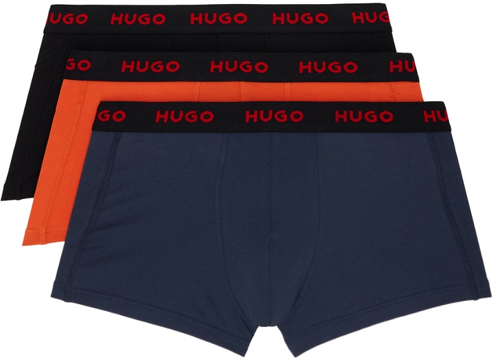 Photo: Hugo Three-Pack Multicolor Logo Trunks