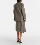 Victoria Beckham Asymmetric virgin wool midi skirt