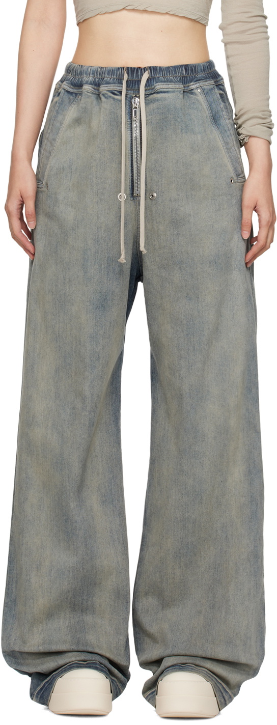 Rick Owens DRKSHDW Blue Porterville Geth Bela Denim Lounge Pants