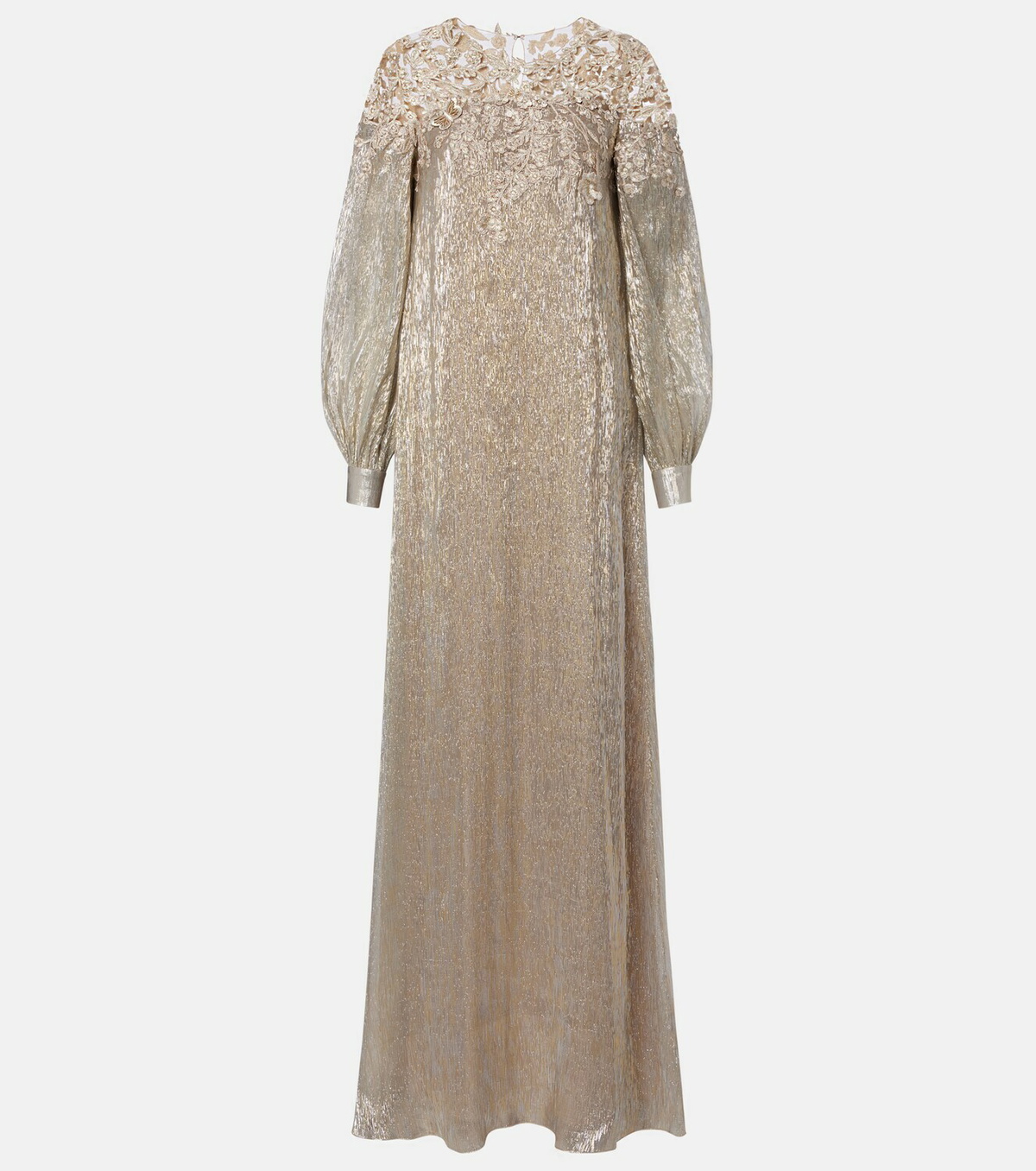 Oscar de la Renta Embellished silk-blend gown