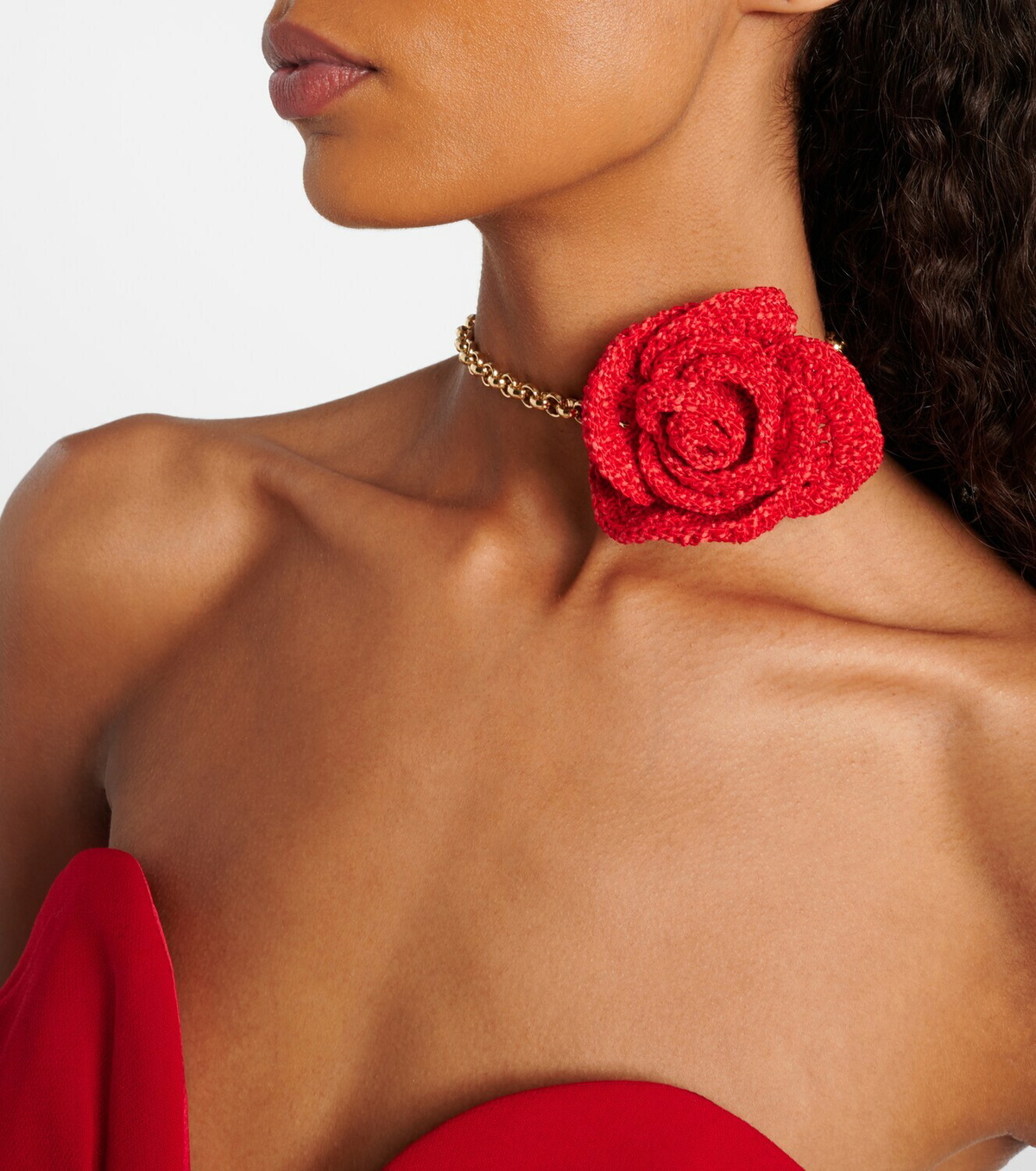 Magda Butrym Crochet floral-appliqué gold-plated necklace