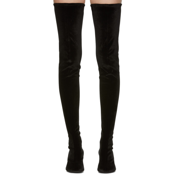 Crushed velvet over on sale the knee boots