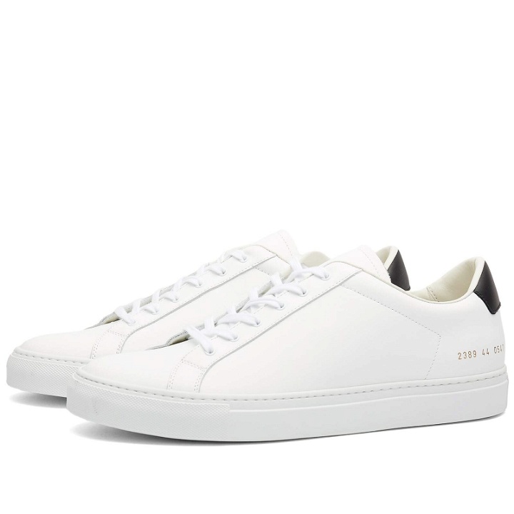 Photo: Common Projects Men's Retro Classic Low Sneakers in White/Black