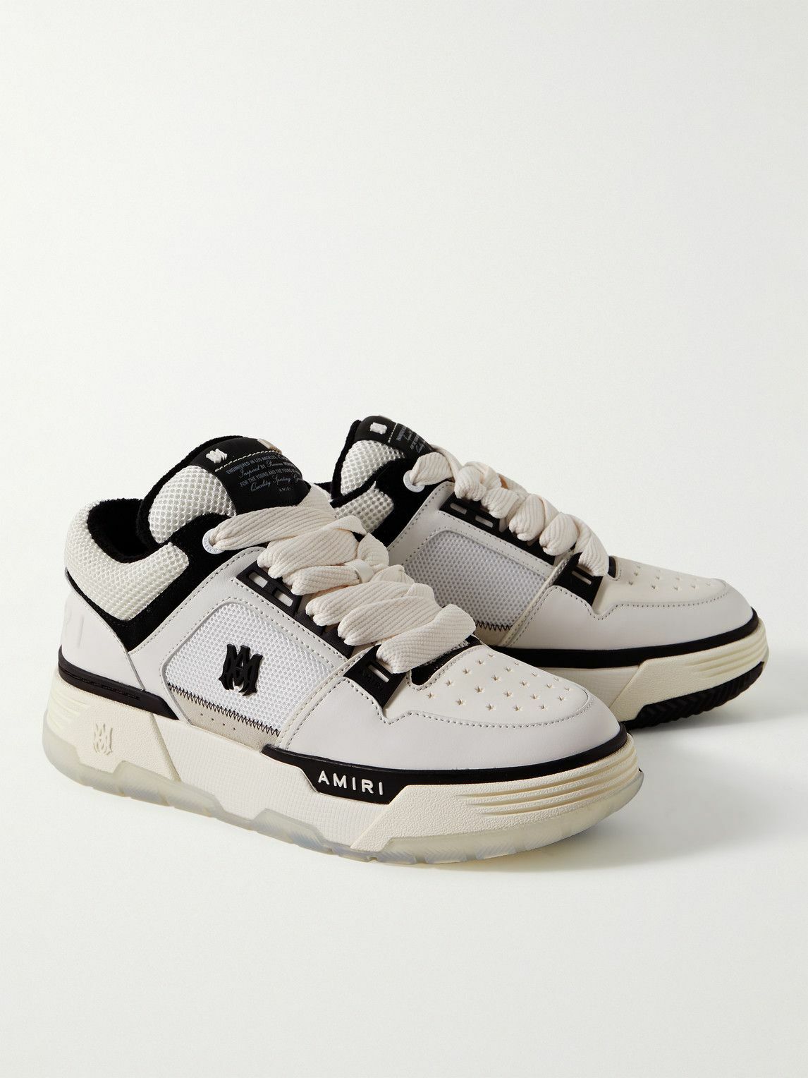 AMIRI - MA-1 Suede-Trimmed Leather and Mesh Sneakers - White AMIRI - MA-1 Suede-Trimmed Leather and Mesh Sneakers - White