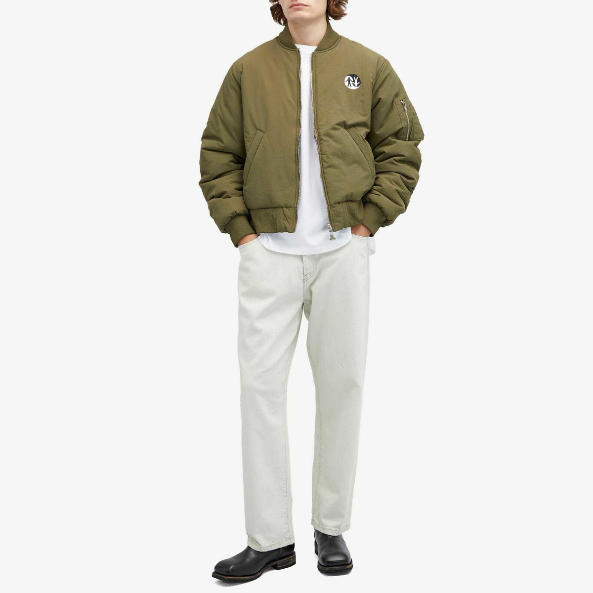Carne Bollente Men's Desire Connections Reversible Bomber Jacket in Khaki