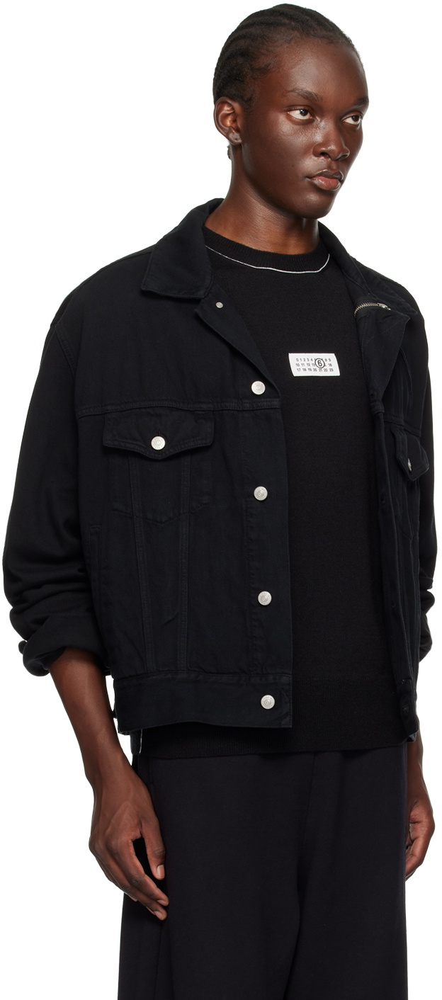 MM6 Maison Margiela Black Lightweight Denim Jacket MM6 Maison Margiela