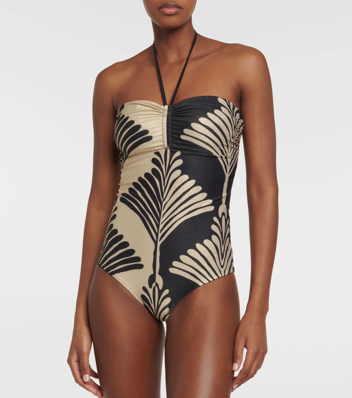 Johanna Ortiz Printed halterneck swimsuit