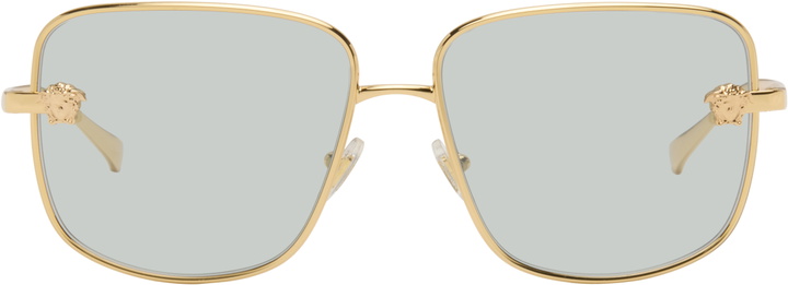 Versace Gold Glam Medusa Shield Sunglasses Versace display picture 3