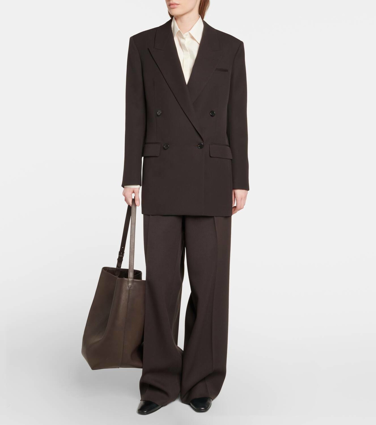 The Row Large leather tote bag