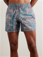 Etro - Straight-Leg Mid-Length Printed Swim Shorts - Blue