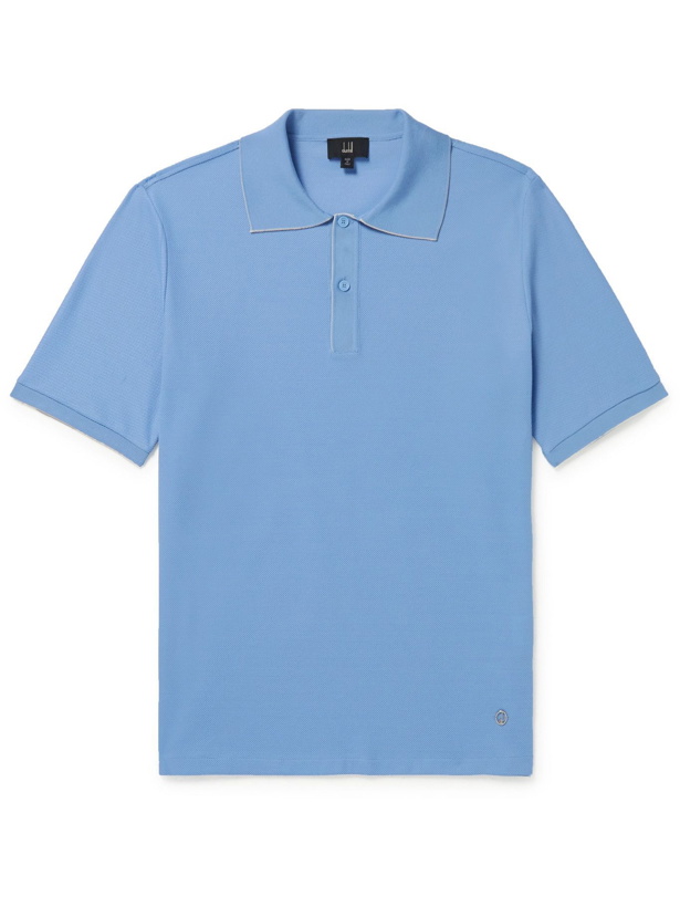 Photo: DUNHILL - Cotton-Piqué Polo Shirt - Blue