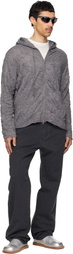 POST ARCHIVE FACTION (PAF) Gray Zip Archive Hoodie